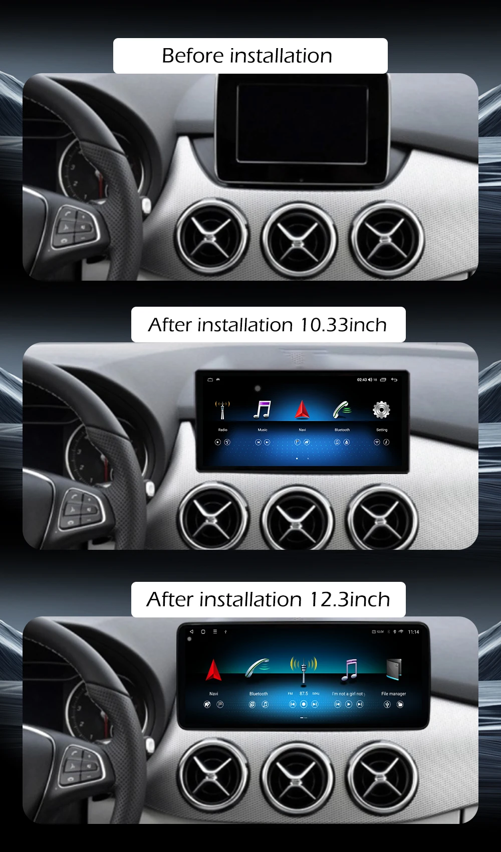 For Benz B-class W246 W245 2012-2019 Car Audio Multimedia Player 4G DSP Stereo WIFI Android Auto Wireless Carplay Touch Screen