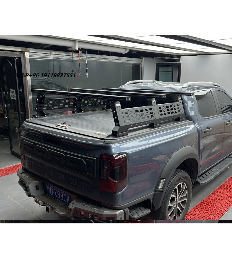 

Universal Pickup Roof Rack Width and Height Adjustable Expansion Frame Aluminum Crossbar for Hilux PickUp Truck Bed Rack