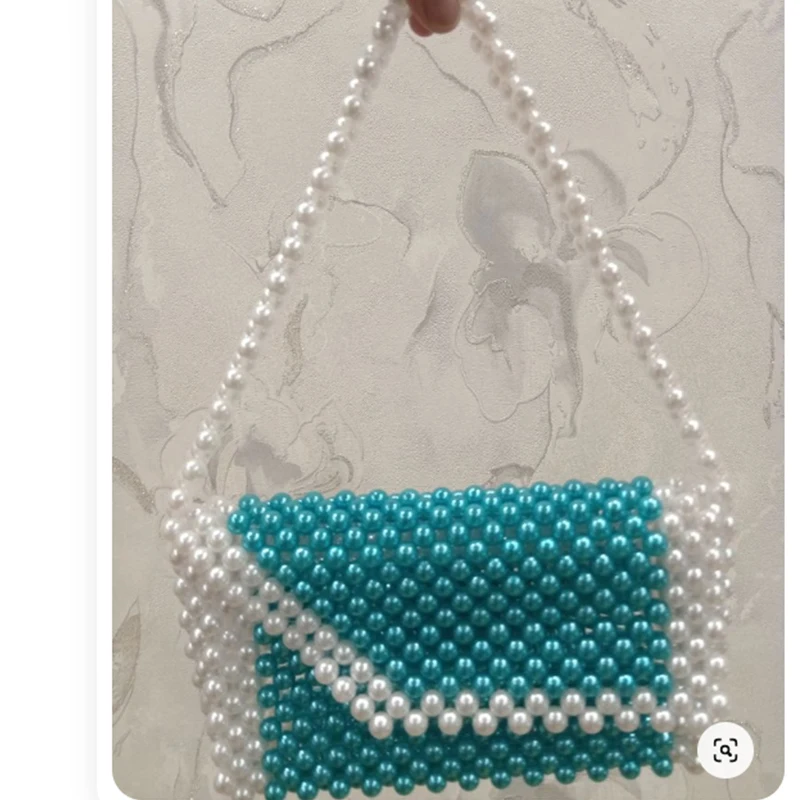 Handmade Woven Bead Shoulder Bag New Fashionable Women's Bags Hot Selling Pearl Splicing Ins Designer 2024 Customized Tote