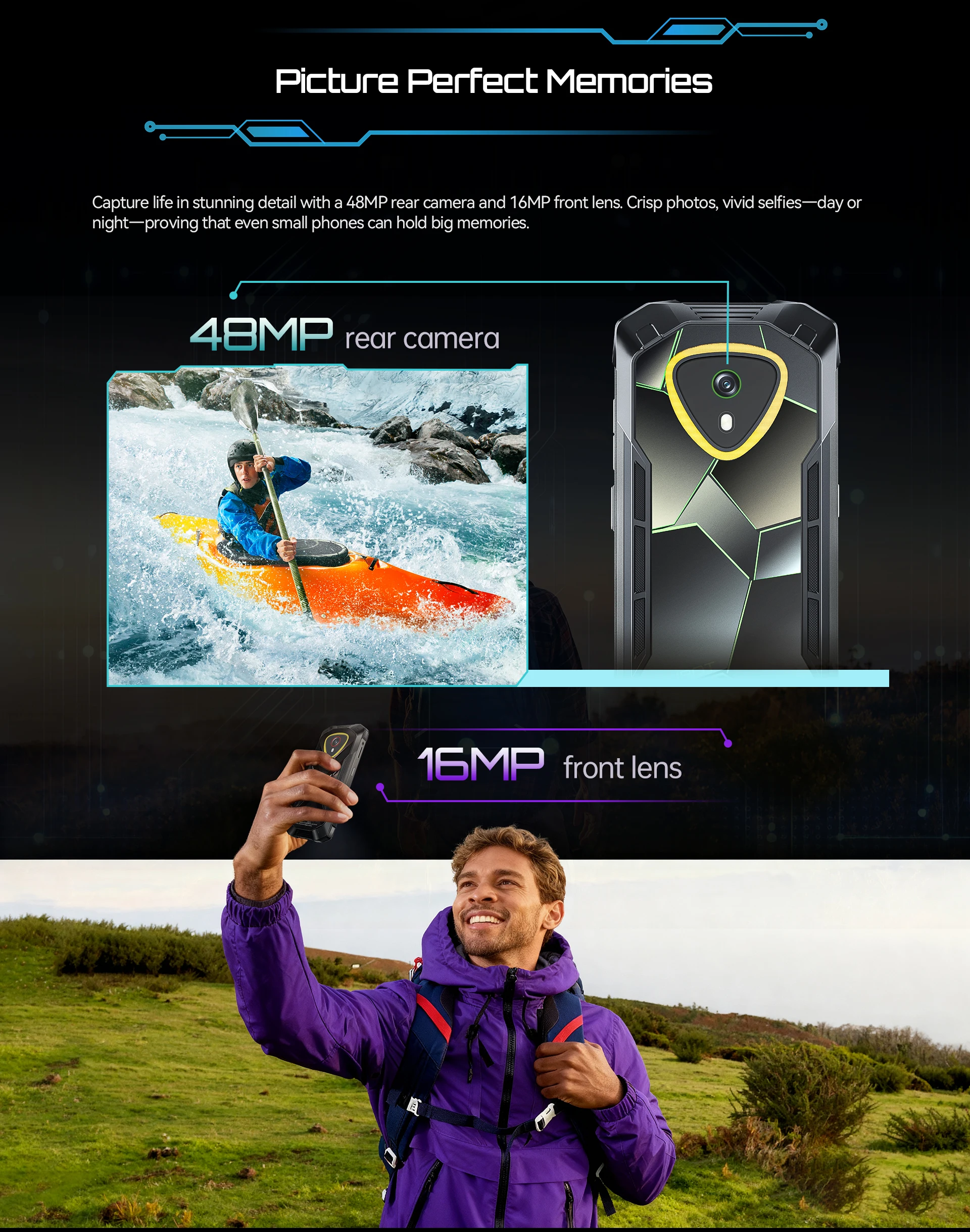 Cubot KingKong MINI 4 NFC Rugged Smartphone Android 15 Up to 20GB RAM+256GB ROM 4.7 Inch Mini Phone 4700mAh 48MP Small Cellphone