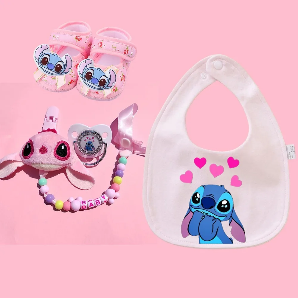 

Baby Pacifier Set Cute Cartoon Print Newborn Feeding bibs Gift for 0-6 Months Baby