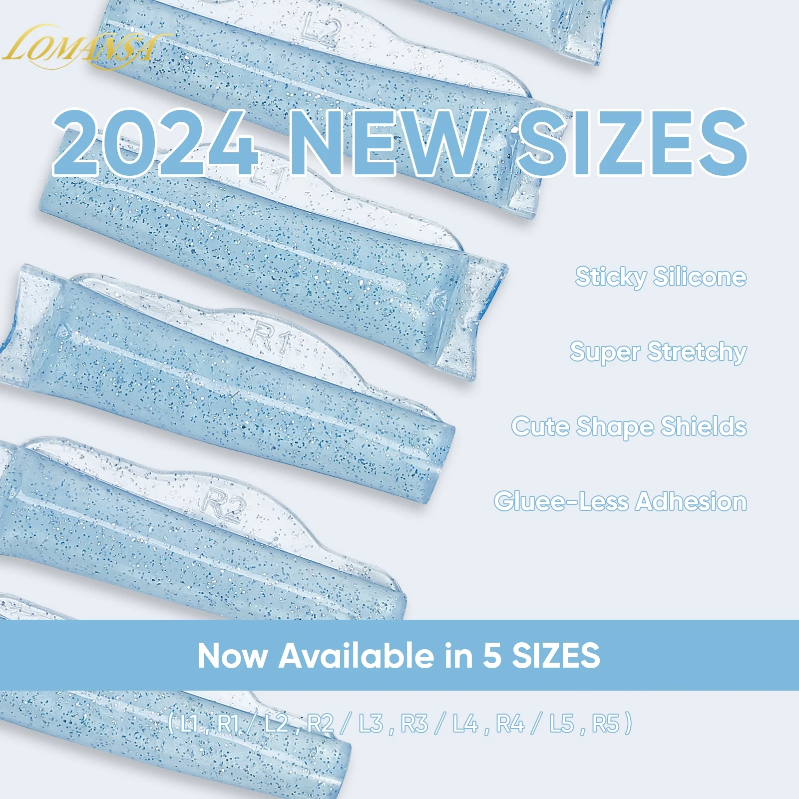 Lomansa 5 쌍 C 컬 실리콘 속눈썹 파마 패드 끈적 끈적한 속눈썹 막대 방패 리프팅 3D 속눈썹 경기자 액세서리 메이크업 도구