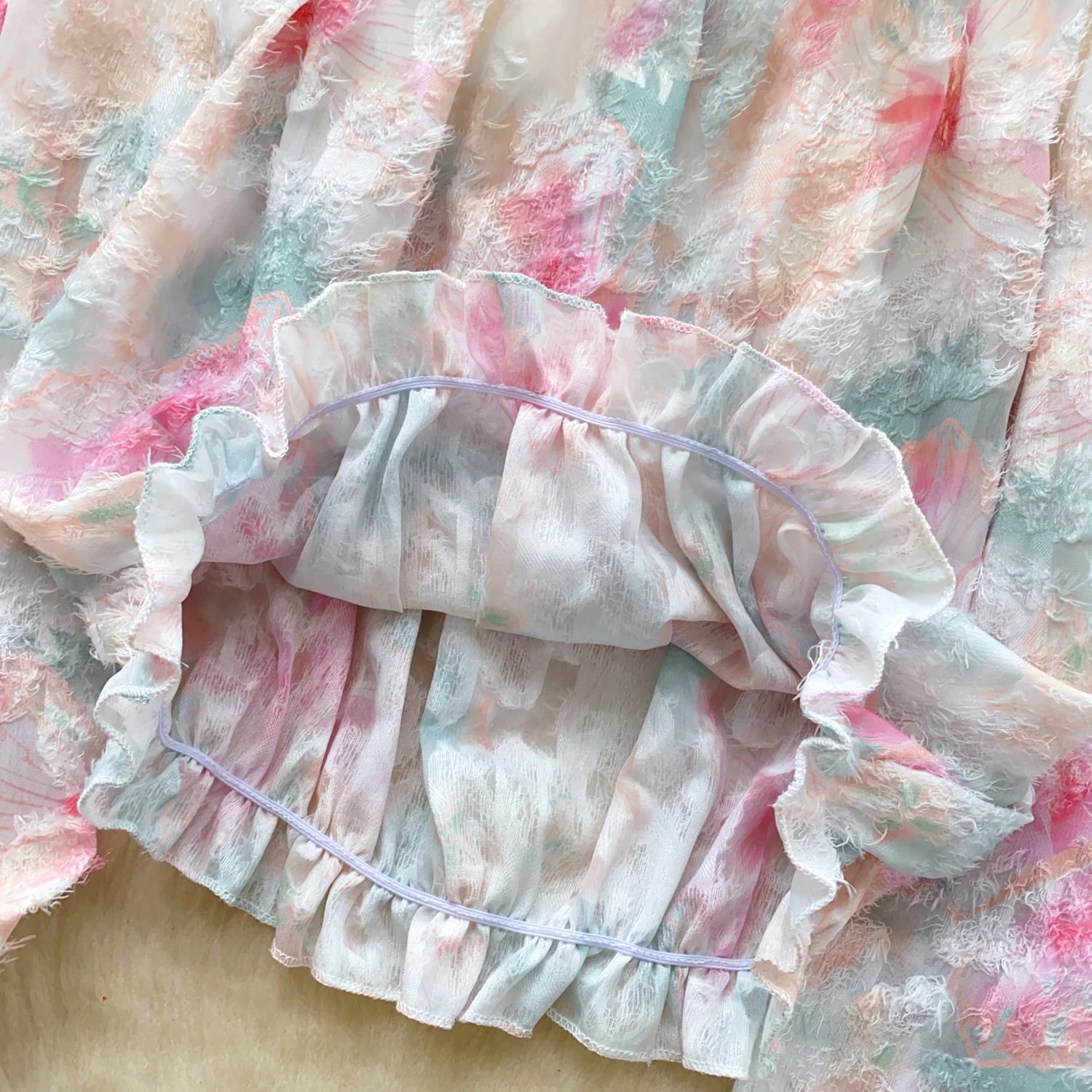 Chic Long Sleeve slash neck sweet Blouse Korean Fashion Pleated Crop Top Sexy Shirt Hotsweet Spring Women Clothes