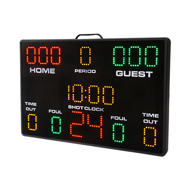 Portable LED Multisport Electronic Basketball Scoreboard with Shot Clock Digital Basketball Score Keeper for School Club
