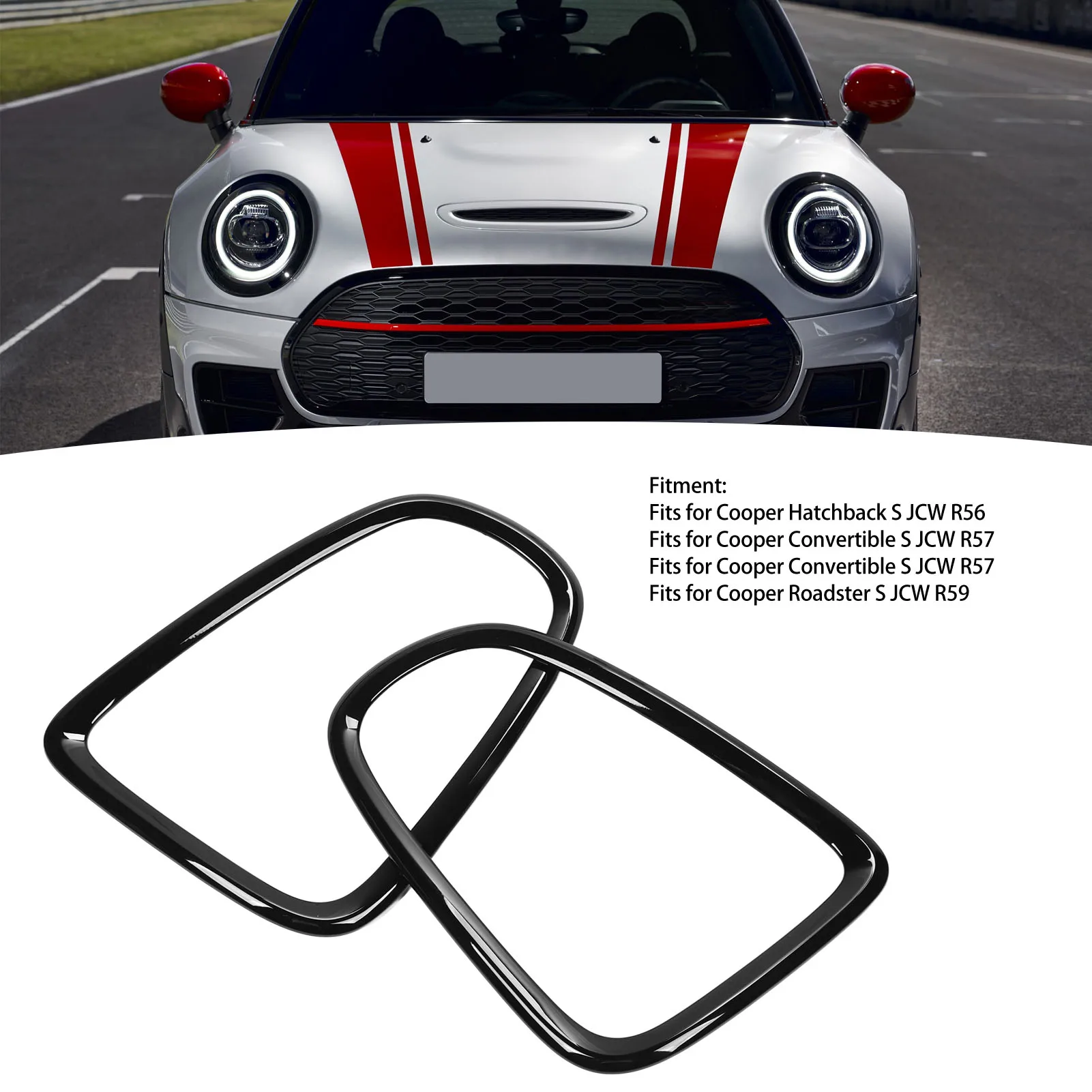 1 Pair of For Mini Cooper R56 R57 R58 R59 Black ABS Rear Back Light Lamp Cover Trim Tail Light Sticker Frame Exterior Accessorie