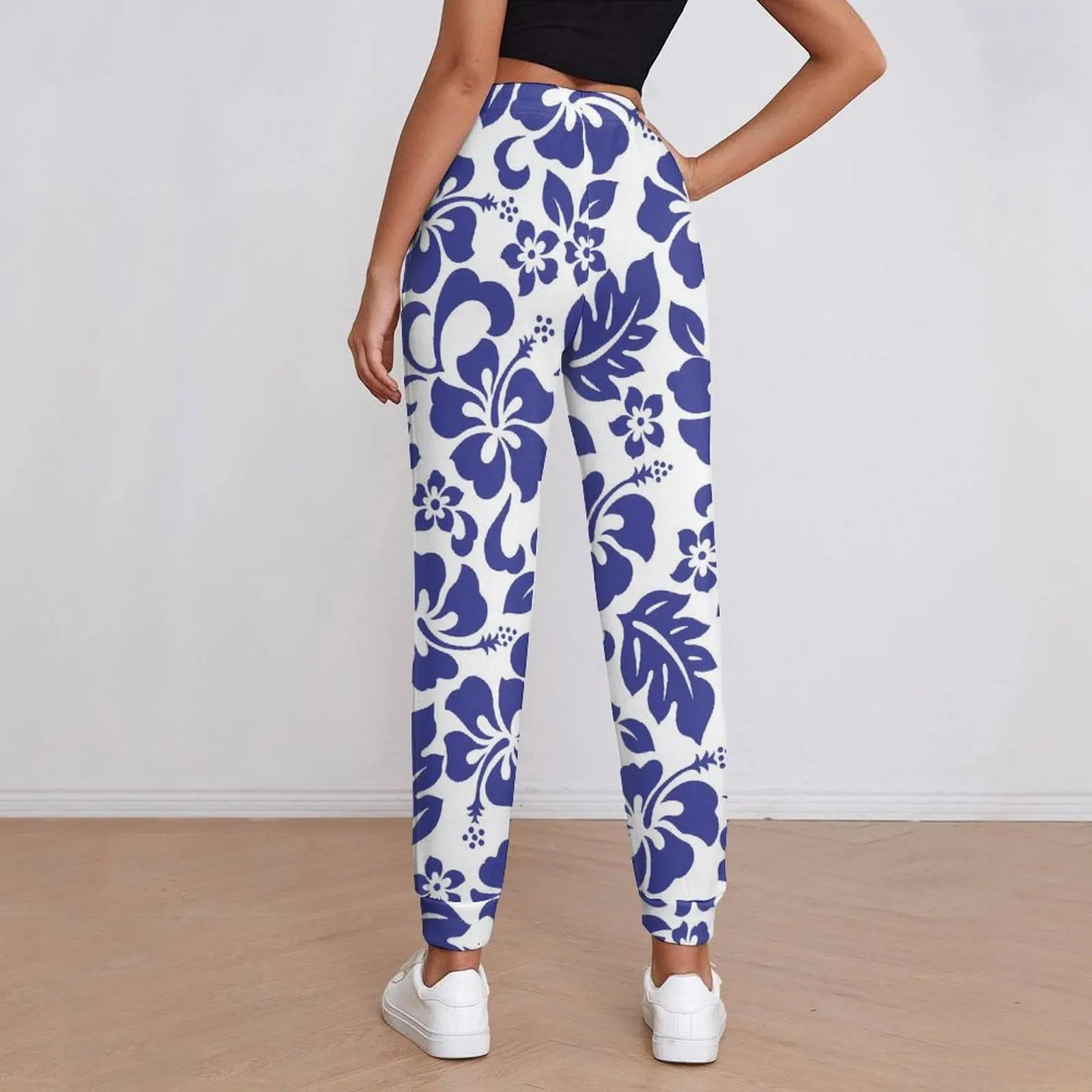 Tropical Flower Jogger Pants Women Hibiscus Floral Aesthetic Joggers Spring Modern Graphic Trousers Big Size 3XL