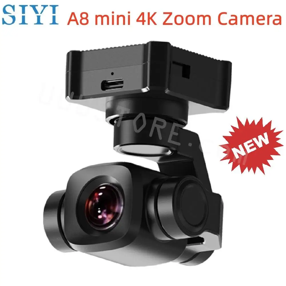 SIYI A8 mini 4K AI 8MP Ultra HD 6X dijital Zoom Gimbal kamera DVR ile 1/1.7 inç Sony sensör 95g hafif 55x55x70mm Drone