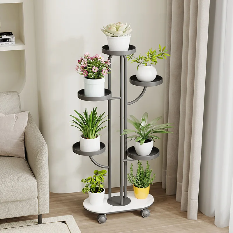 Flower rack living room floor-to-ceiling multi-layer wrought iron green dill pot balcony flower rack new indoor plant display