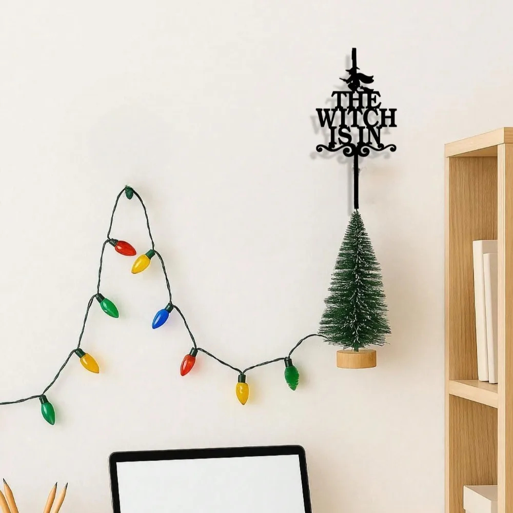 1 unità di grucce per ghirlande "The Witch Is In", design squisito ed elegante con gancio singolo in metallo, perfette per l'esposizione delle ghirlande della porta d'ingresso