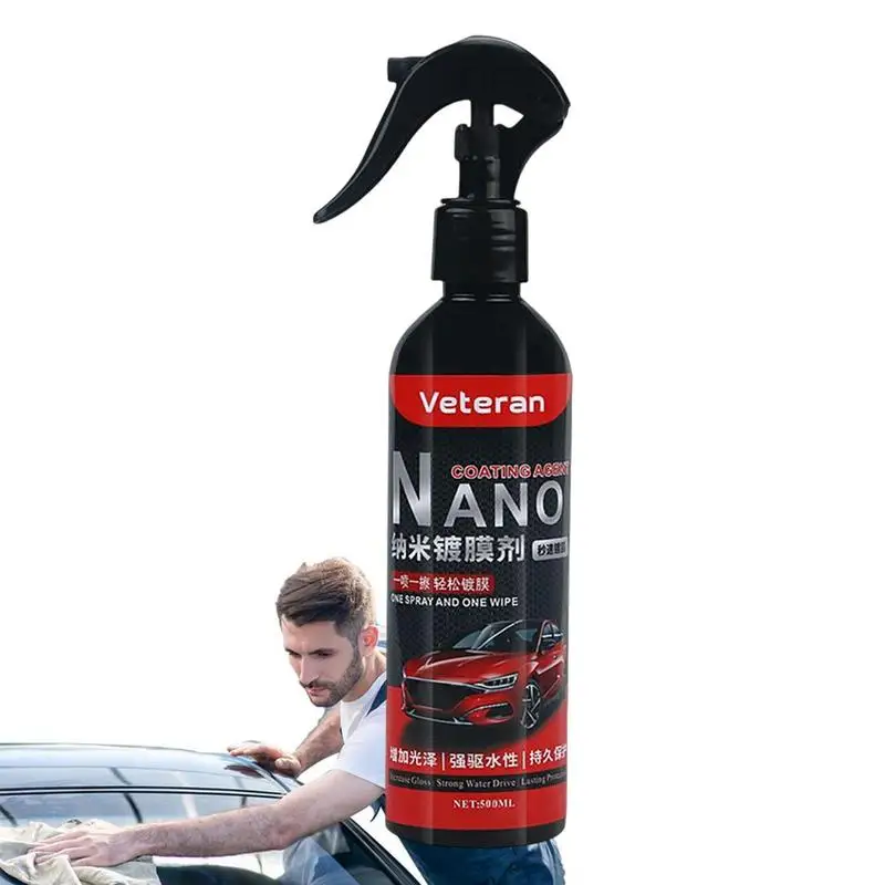 500ml Nano recubrimiento en aerosol agente de recubrimiento cerámico rápido mantenimiento de pintura de coche sello de cera de cristal esmalte líquido Spray suministros de coche