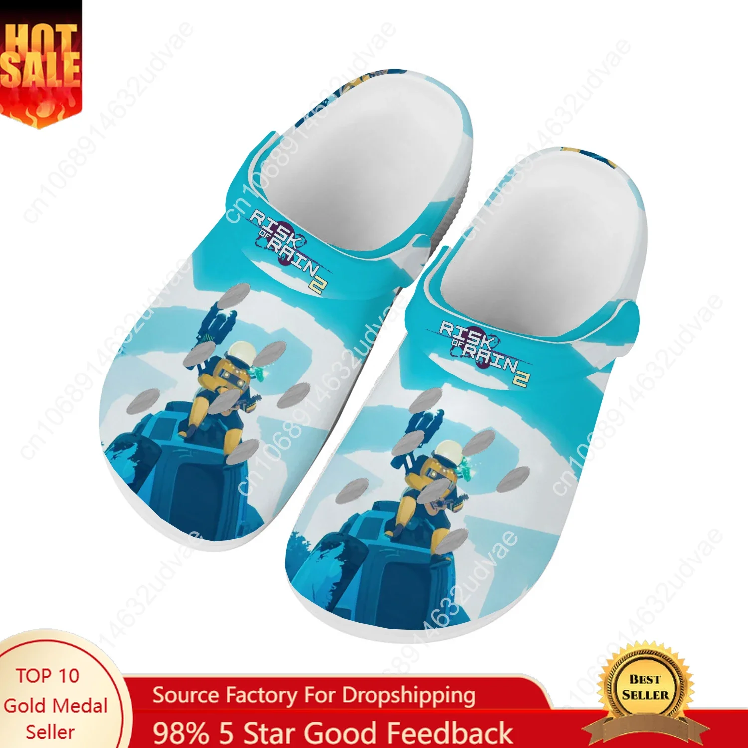 

Risk of Rain 2 Water Shoes Mens Womens High Quality Fashion Home Garden Clogs Customizd Sandals Beach Breathable Hole Slippers