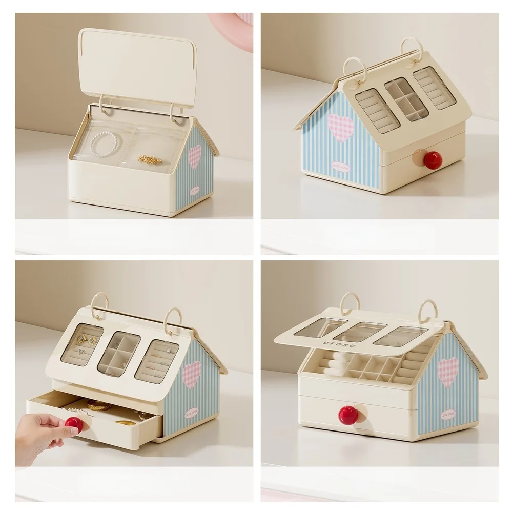 

Jewelry Box with Smooth Sliding Drawers for Earrings Necklaces Bubble Blue 9.84 x 8.46 x 8.07 in Scratch Protection Lining