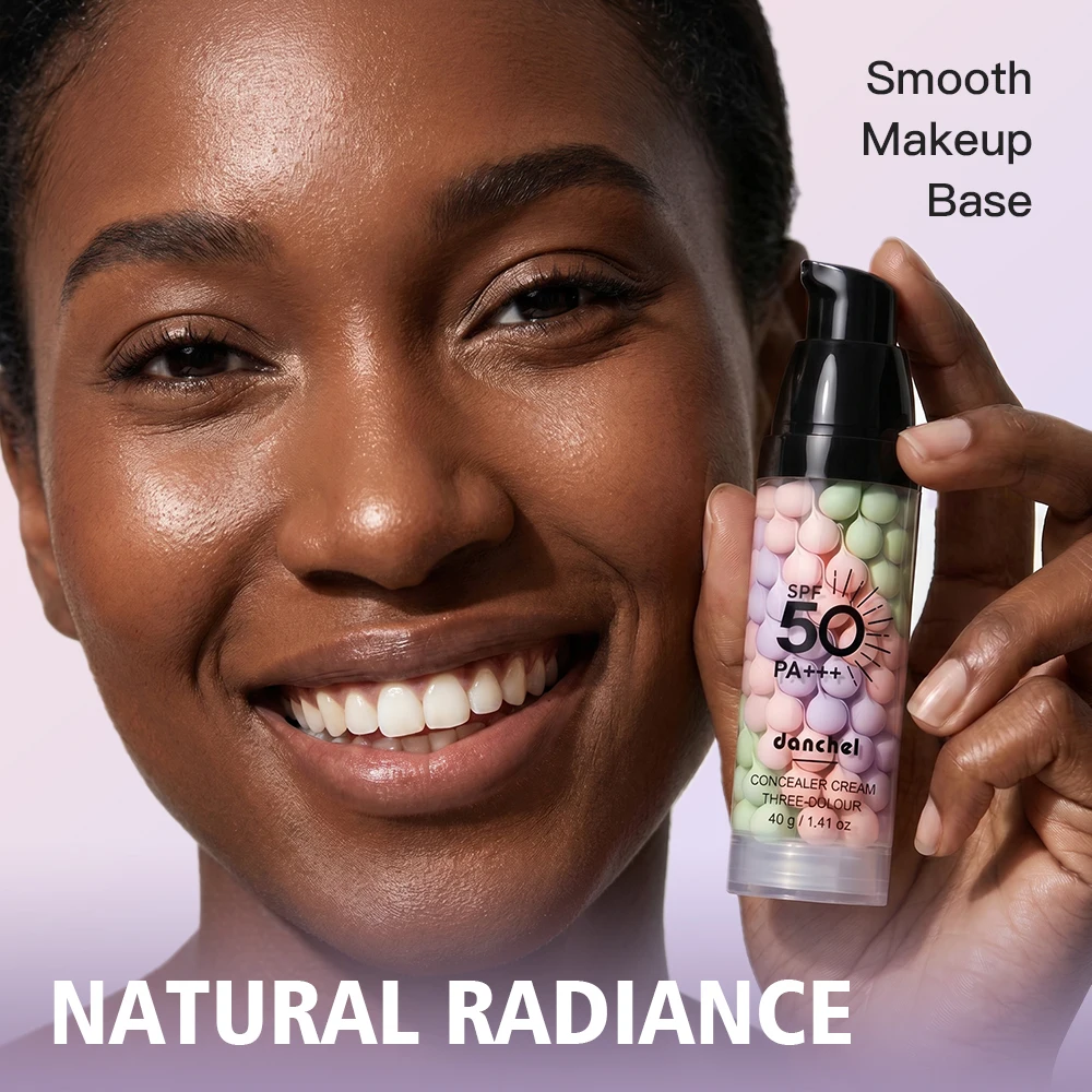 Three Color Correcting Isolation Cream SPF 50 Oil Control Concealer Makeup Base Blurs Pores Evens Skin Tone Moisturizing Primer
