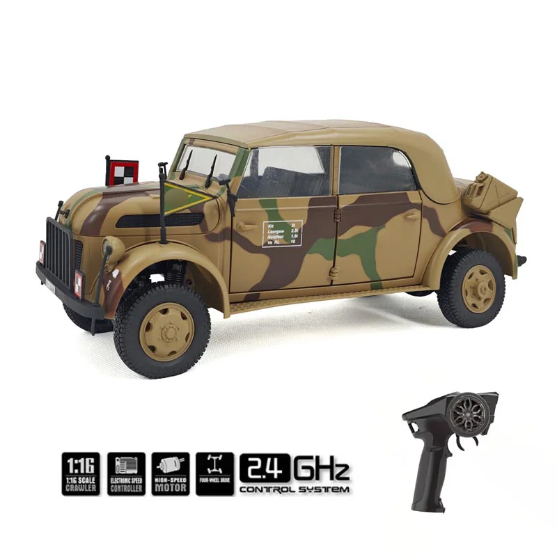 Rc Open Car 1/18 German Command Vehicle Sound and Light Remote Control Simulation Off-road Vehicle Electric Car Model Toy