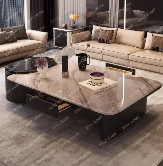 

W Coffee Table Living Room Home High-end Design Tea Table New High-end Villa Large Flat Coffee Table Room Decoration Accessorie