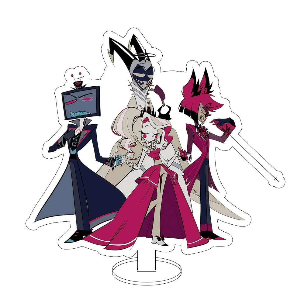 Pour Hazbin hôtel Vox Alastor ange poussière Charlie Morningstar velours 15CM mignon Anime périphériques support acrylique ornement de bureau