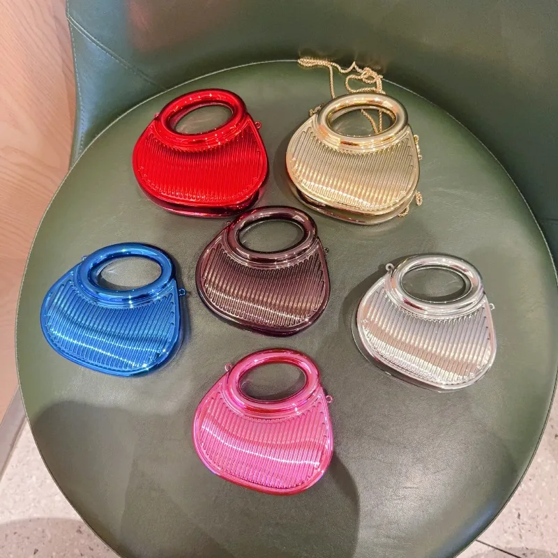 

Acrylic Mini Box Bag Fashion Handbag Crossbody Shoulder Bag European American Style Portable Hand Pouch For Girls Women