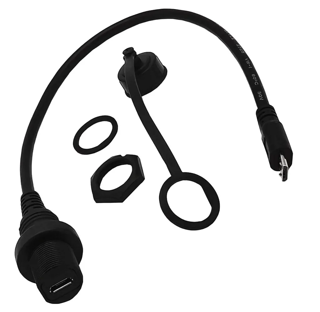 Waterproof USB 2.0 Micro 5Pin Male To Female AUX Cable Left/Right Angle Flush Panel Mount Data Sync Charging Extension 0.3m/1m