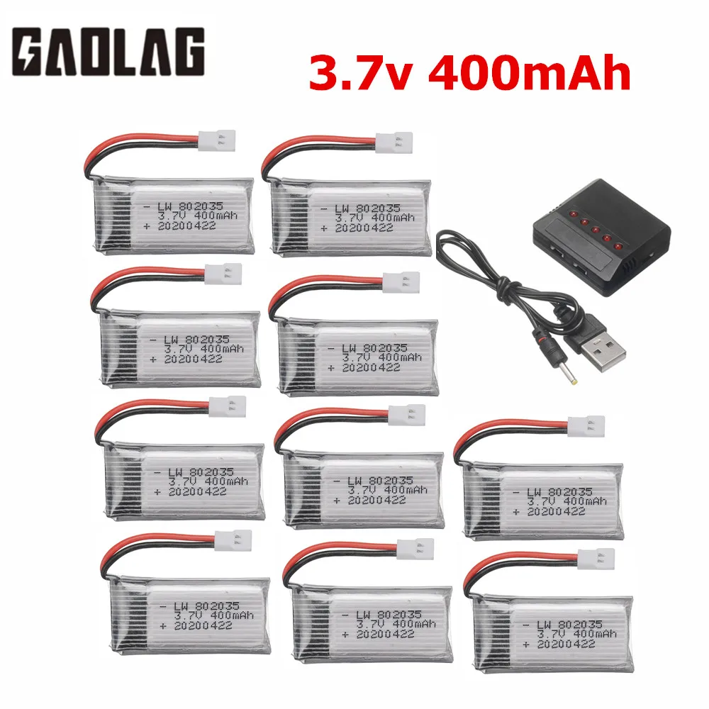 Akumulator Lipo 3,7 V 400 mAh do dronów RC H31 X4 H107 H6C KY101 E33C E33 U816A V252 Części zamienne 802035   Akumulator 3,7 V