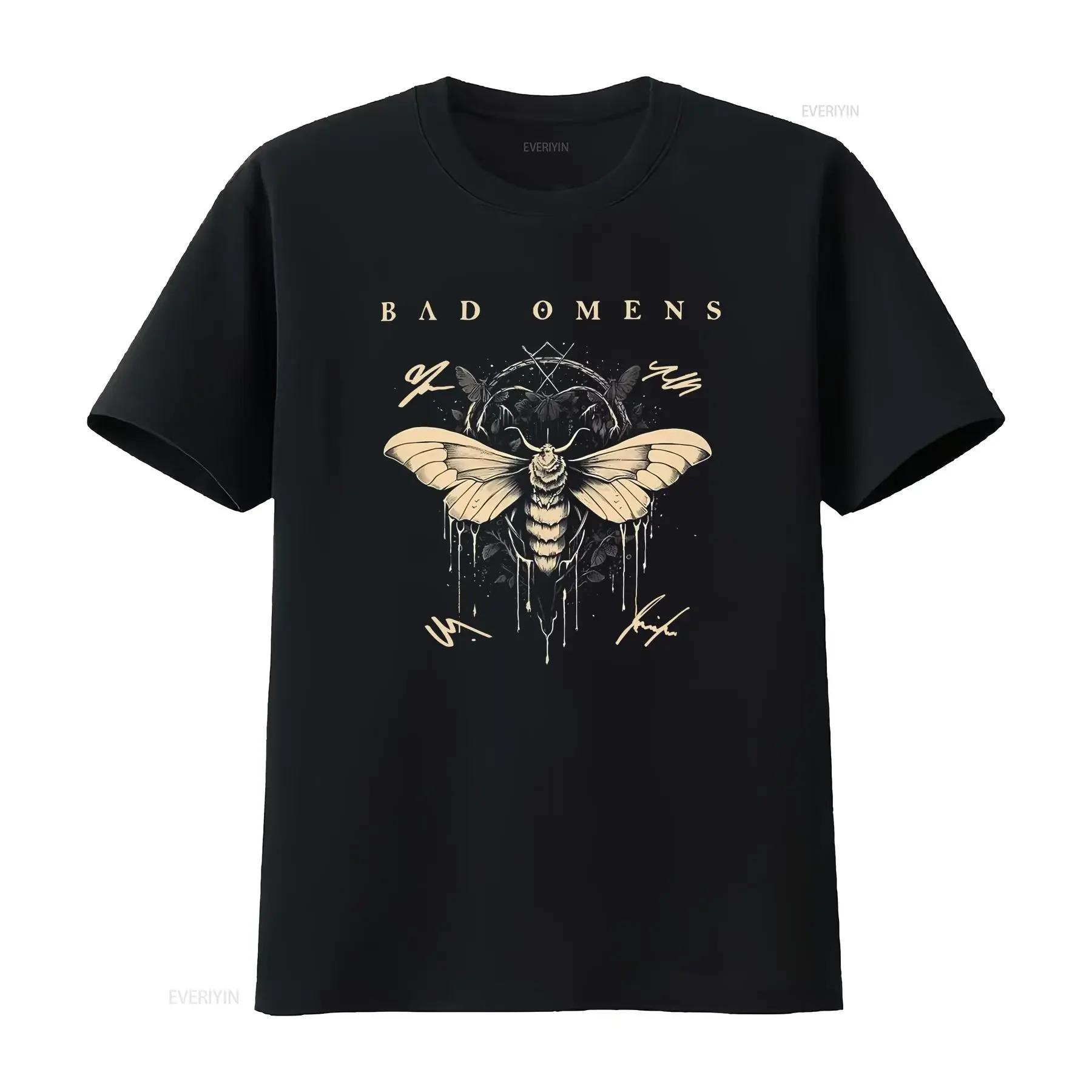 Neues beliebtes Bad Omens Logo S 4XL T-Shirt C1456, langärmelig, Vintage-Look, gewaschen, mit Grafik, Stretch-Top für den Alltag, stilvoll