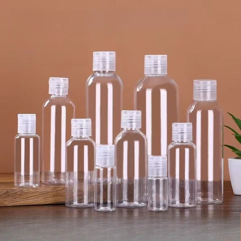 زجاجة بلاستيكية فارغة 5 مللي-120 مل PET صدفي مستحلب التعبئة والتغليف محاكمة شفافة المحمولة السفر الحاويات إعادة الملء مستحضرات التجميل