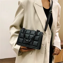 Na co dzień panie małe torebki klapa torebka moda kobiety w kratkę PU skóra jednolity kolor torba typu Messenger Crossbody na ramię