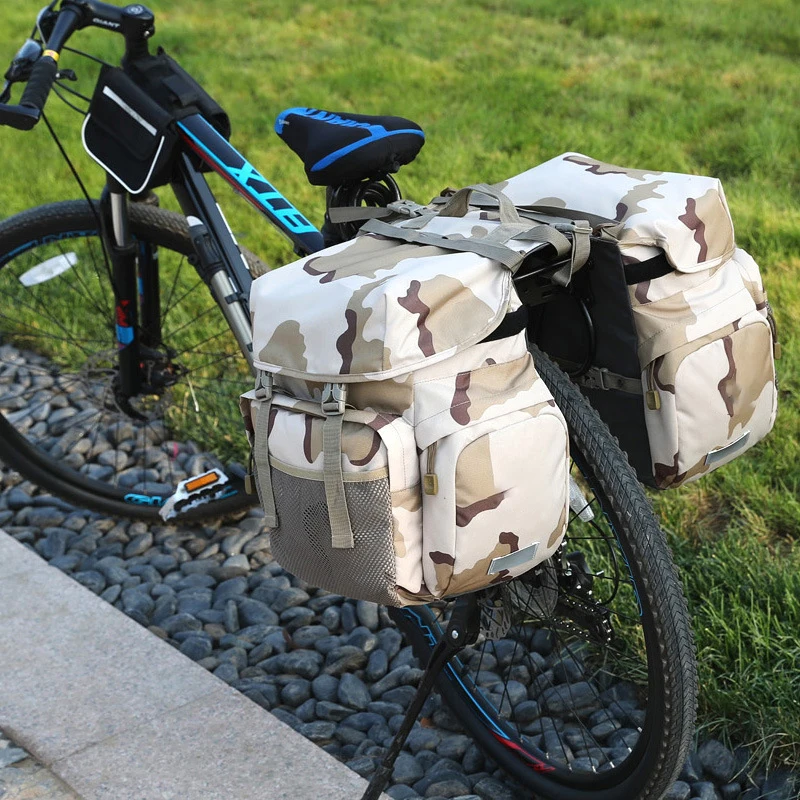 50 L Bike Bags for Bicycles Rear Rack Waterproof Rear Bike Rack Bag with Rain Cover and Reflective Trim