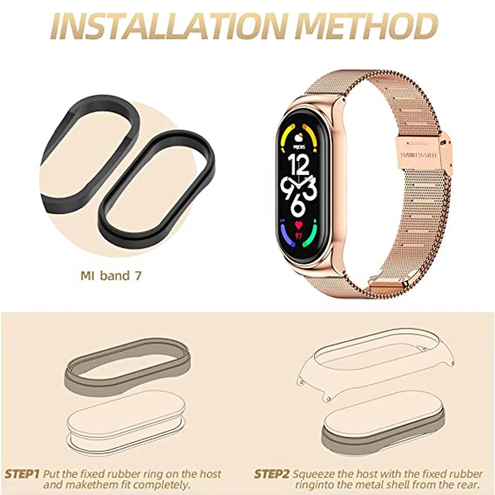Dây Đeo Cho Mi Ban Nhạc 5 6 7 Kim Loại Đồng Hồ Vòng Đeo Tay Mi Band 6 Dây Milanese Dây Đeo Tay Miband 3 Correa Mi ban Nhạc 4 Phiên Bản Toàn Cầu