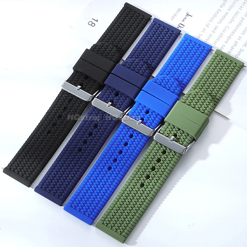 حزام ساعة سيليكون 18 مللي متر 20 مللي متر 22 مللي متر 24 مللي متر حزام مطاطي ناعم ل Seiko ل سوار رولكس الإفراج السريع الرياضة استبدال معصمه