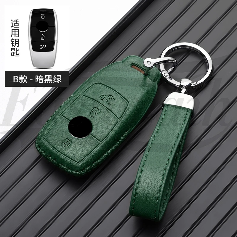 Auto Styling Car Leather Key Case Holder Cover For Mercedes Benz A B C E S Class W204 W205 W212 W213 W176 GLC CLE CLA GLB GLS