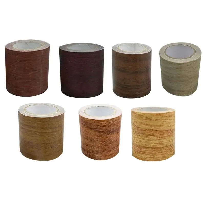 Cinta de renovación autoadhesiva con textura de madera, accesorio de reparación de muebles impermeable para puertas, pegatinas de muebles de grano de madera