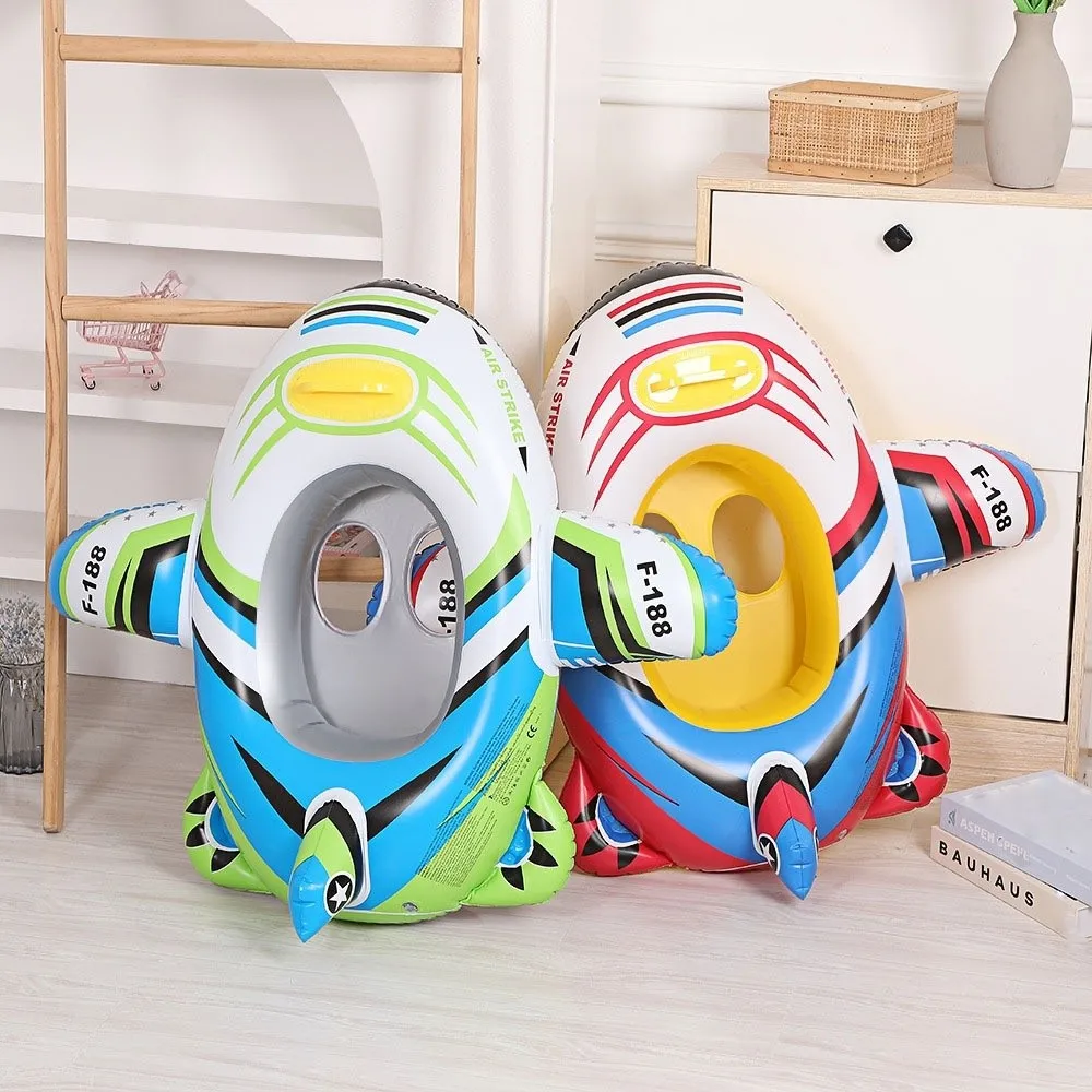Aircraft Shape Inflatable Seat Baby Swim Ring Circle Seat Inflatable Swimming Circle Tube Design Floating Boat Kid Swimming Ring