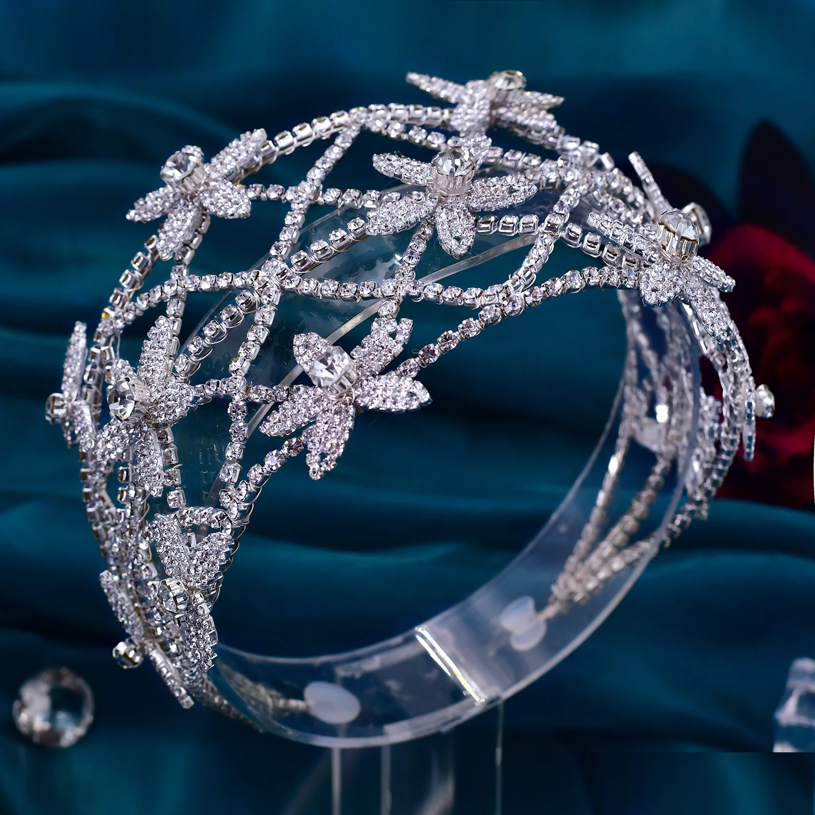 Tiaras nupciales para boda, pieza de pelo con diamantes de imitación brillantes, tocado de cristal, tocados de boda para novia, joyería para el cabello HP464