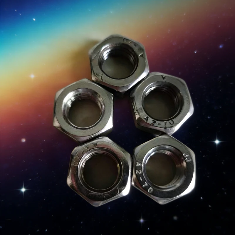 304 Stainless Steel1/2/5/10-100Pcs M4x0.5 M5x0.5 M6x0.5 M6x0.75-1I2-12 Fine Teeth /U.S. Standard/Imperial System Hex Hexagon Nut