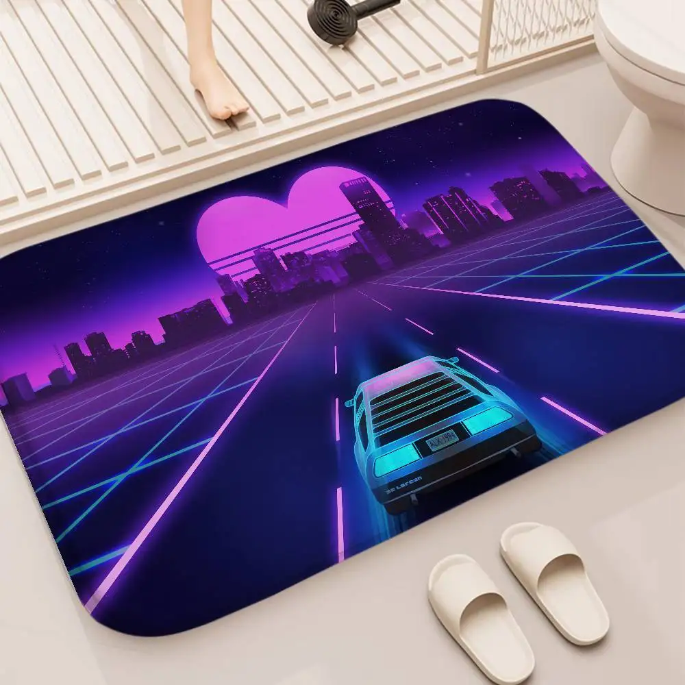 

Vapor Wave Cool Neon Floor Mat Printed Large Carpets Room And Bedroom Carpets Bathroom Anti Slip Door MATS Small Carpets