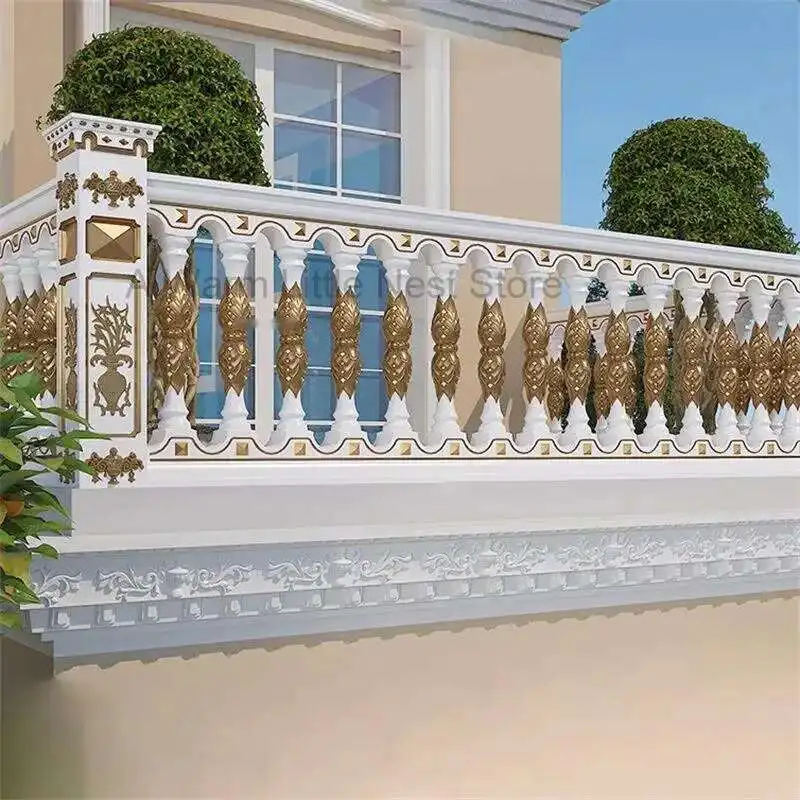 

92cm Height Durable Plastic Cement Roman Pillar Mold Cast-in-Place Vase Column European Villa Garden Balcony Rail Guardrail Mold