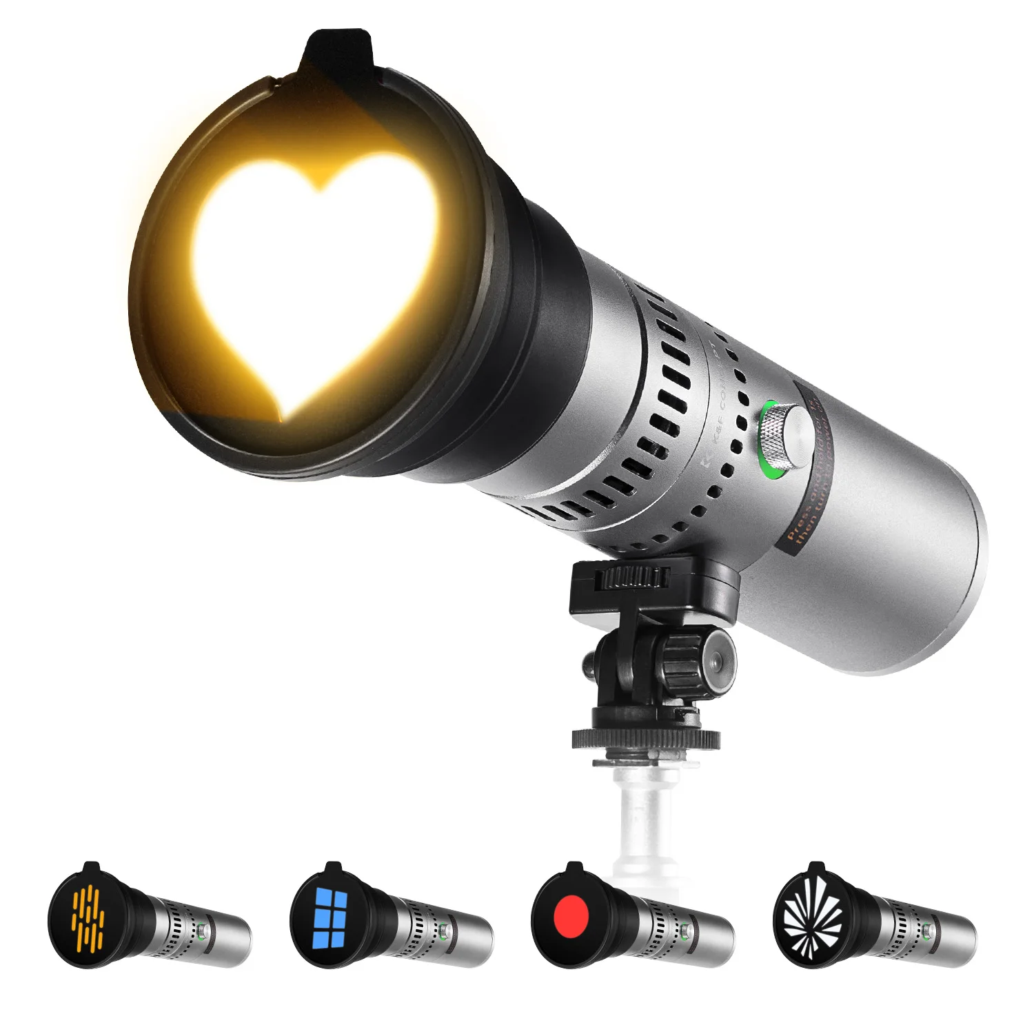 K&F CONCEPT SP25C RGB LED Video Light 4-Color Zoomable Projection Fill Light Bi-Color