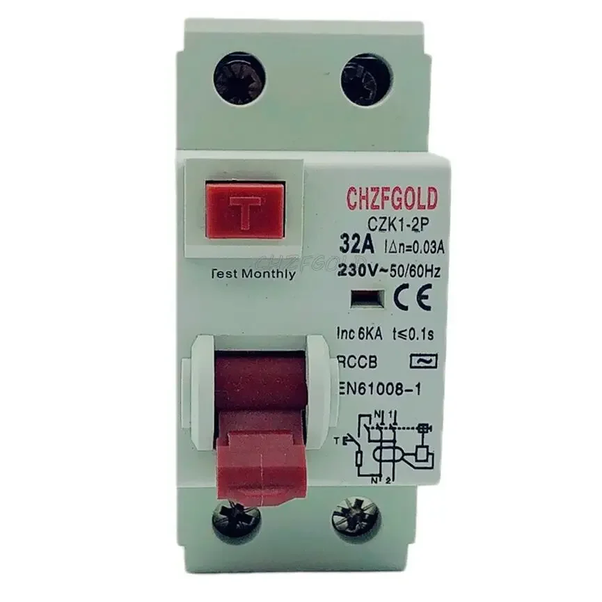 CHZFGOLD CZK6 RCCB 6- 2P 16A 25A 32A 40A 63A 80A 100Atromagnetic circuit breaker electronic circuit breaker residual current