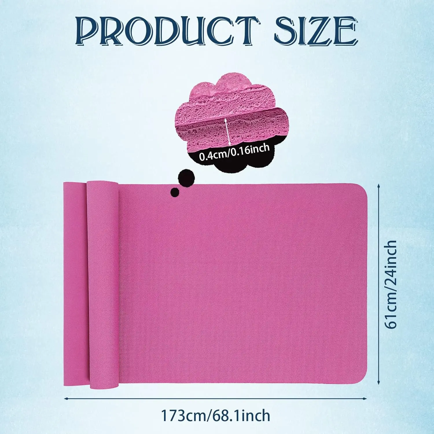 Outdoor Yoga, Pilates or Workout, Latex-Free Material, No Color Mentioned, 10 Pack, 68'' x 24'' x 4mm Thick, Non-Slip Texture