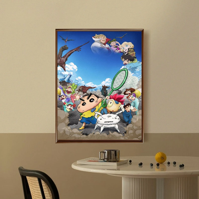 Cartoon Movie Crayon Shin-chan City Ruins Oil Painting By Numbers Modern Wall Decor for Living Room Bedroom Gift No Frame