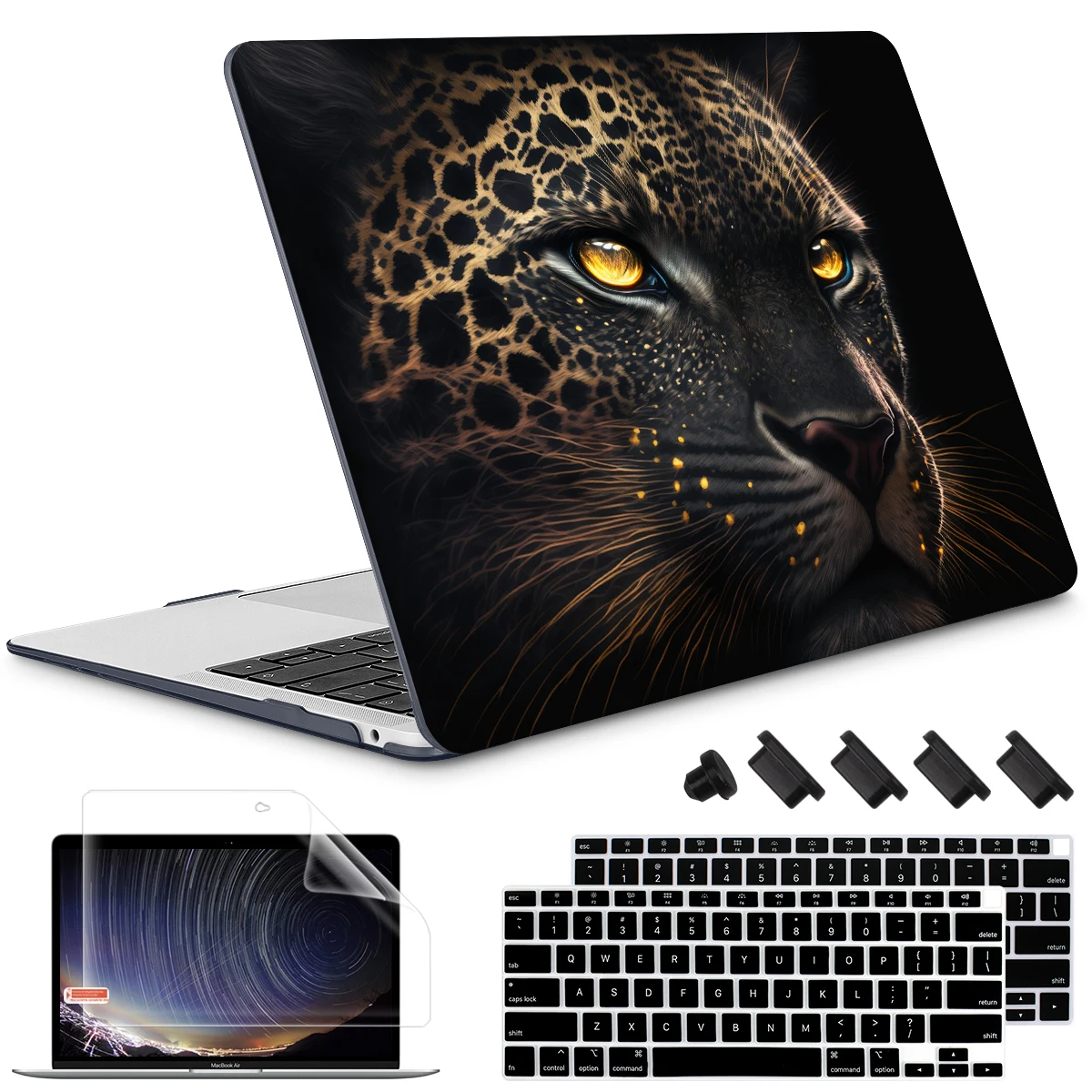 Capa rígida de impressão pantera para MacBook, Retina Case, M2 Air, Pro 13, A2681, A2338, A2337, M1 2020, 14, 15, 16 Polegada, A2780, A2485