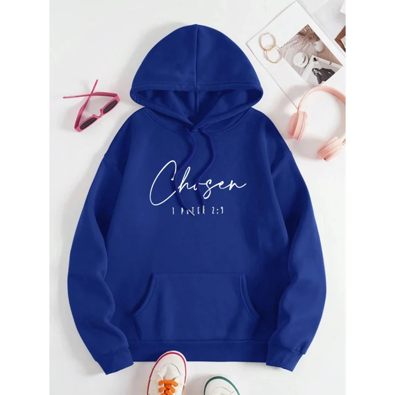 2025 Chosen I Peter Letter Print Hoodie für Herren und Damen – Fleece Hip Hop Harajuku Fashion Partner-Hoodies Neu