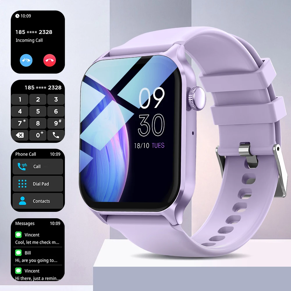 PEJE 남성용 및 여성용 다기능 스마트 시계 고품질 - 4.65cm 화면, Watsapp 메시지 알림 지원