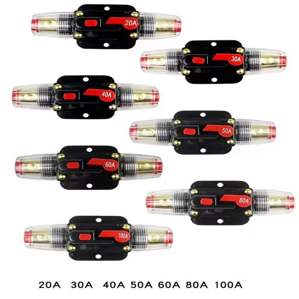 

1 Pack Auto Inline Fuse Breaker Circuit Breaker Fuse Holder With Wire Lugs And Heat Shrink Tube 12V-24V DC Refit Adapter