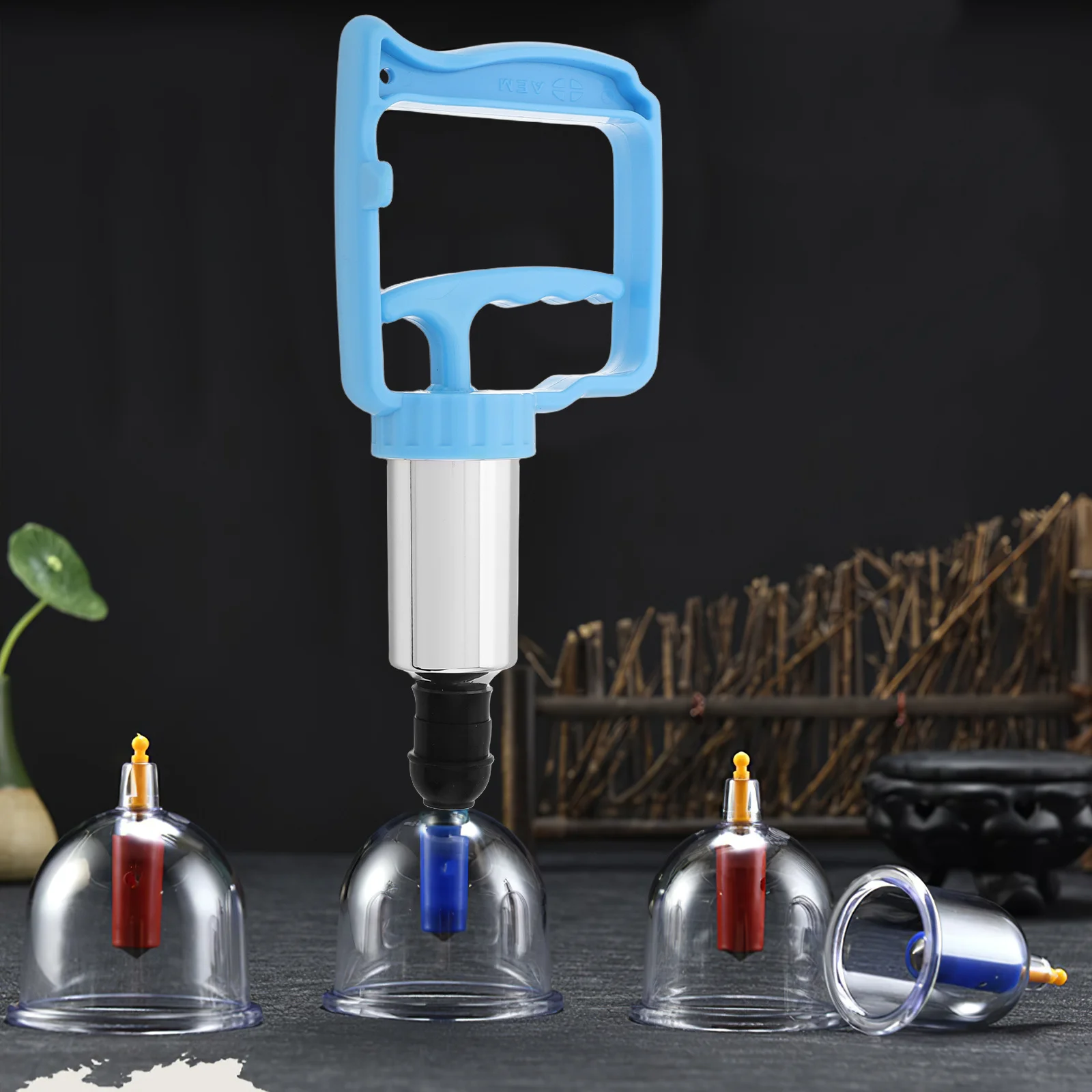 

Ручной вакуумный насос для банок, ручной терапевтический инструмент, всасывающий насос с регулируемым давлением, сменные аксессуары для банок для массажа