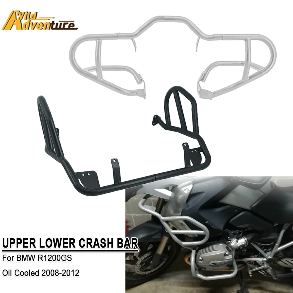 

For BMW R1200GS R1200 GS Oil Cooled 2008-2012 Motorcycle Highway Crash Bars Upper&Lower Engine Tank Guard Bumper Cage Protector