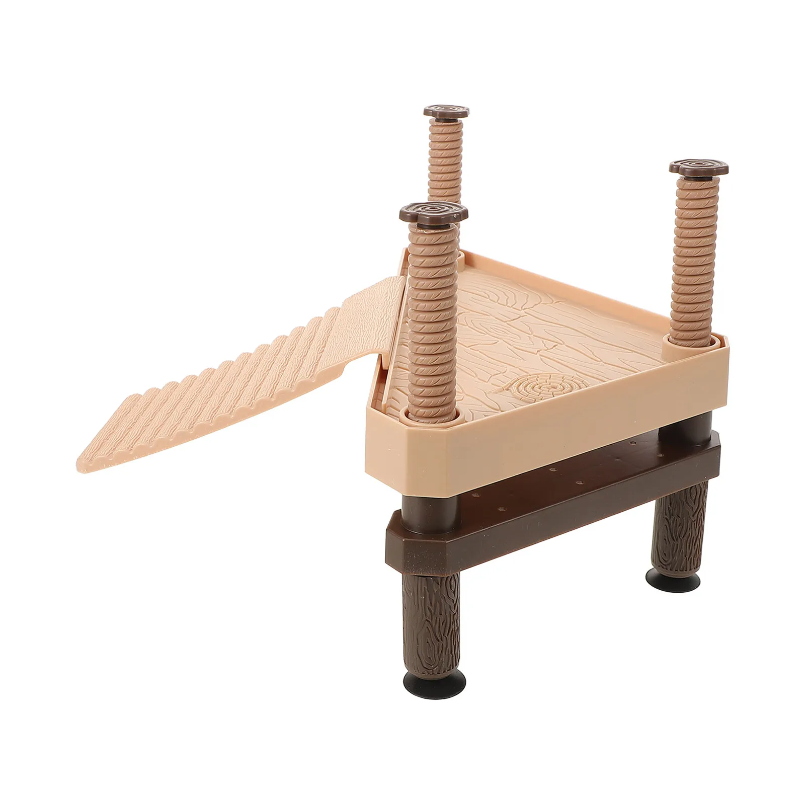 Wooden Turtle Basking Platform for Aquarium & Reptile Tank – Natural Wood Resting Dock, Sunbathing Area, Climbing Ramp