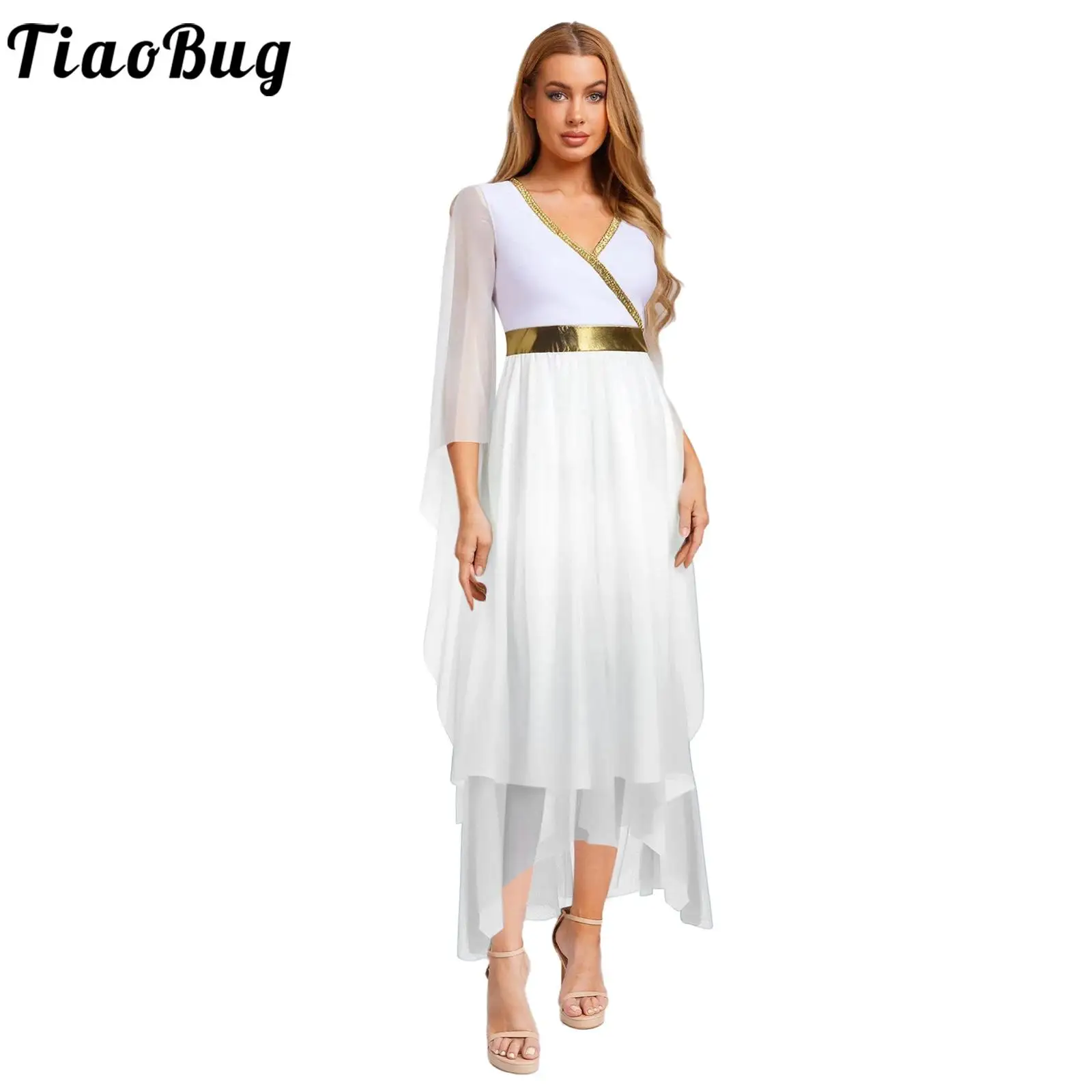 

Women Athena Costume Greek Princess Dress Ancient Greece Roman Toga Robe Halloween Carnival Party Cosplay Fancy Dress Up