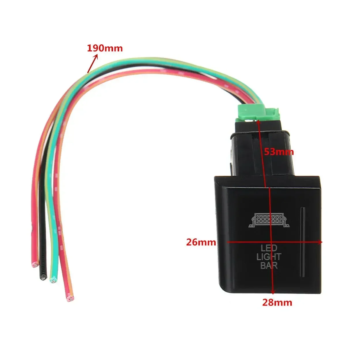 12V 3A LED Red Light Push Button Switch Driving Light Bar ON-OFF Switch Universal for VW Amarok fits Right Side