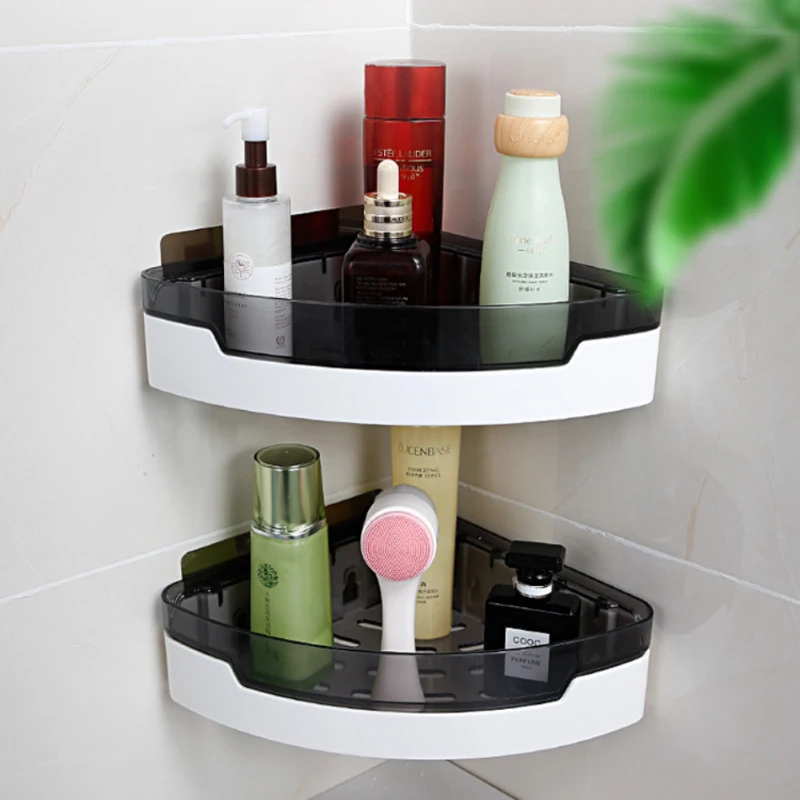 Wall-Mounted Triangle Shelf Corner Storage Bath Organizer Shampoo Cosmetic Storage For Kitchen Household Bathroom Accessories